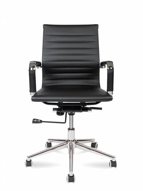Кресло офисное / Техно LB только Москва / УЦЕНКА хром / черная экокожа Кресло офисное / Техно LB только Москва / УЦЕНКА хром / черная экокожа
