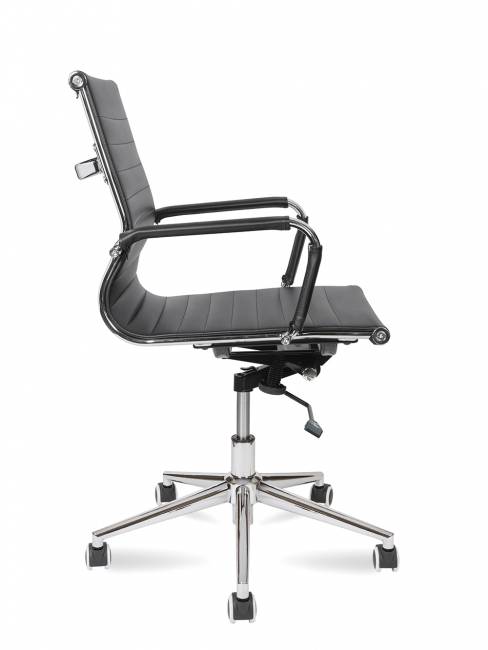 Кресло офисное / Техно LB только Москва / УЦЕНКА хром / черная экокожа Кресло офисное / Техно LB только Москва / УЦЕНКА хром / черная экокожа