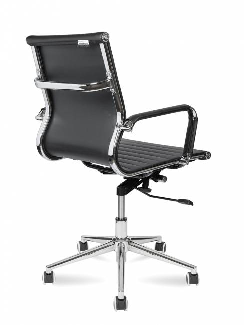 Кресло офисное / Техно LB только Москва / УЦЕНКА хром / черная экокожа Кресло офисное / Техно LB только Москва / УЦЕНКА хром / черная экокожа