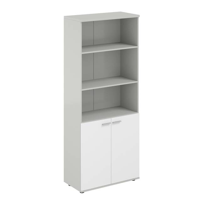 SG.831.SH.SH / Шкаф высокий полуоткрытый 800х400х1955, 2-х дв, з.ст HDF / корпус: серый бархат; фасады: серый бархат