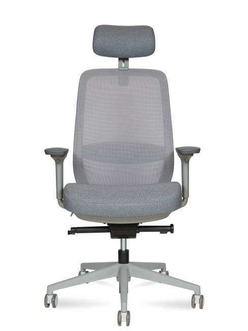 Кресло офисное / Рум грэй / Room grey / серая сетка/серая ткань