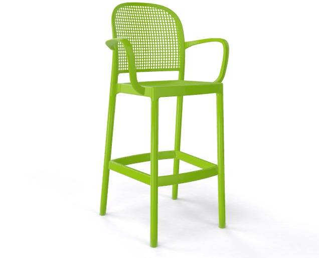 Кресло пластиковое барное Panama B зеленый 580х590х1140 мм