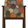 Кресло Ретро ткань геометрия коричневый, каркас орех