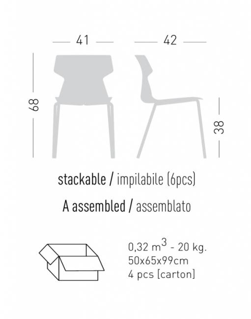 Стул пластиковый Tema Air 4 410х420х680 мм