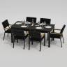 Обеденная группа DOLLA BONTA каркас карбон / стол алюминий 180 / ткань черная