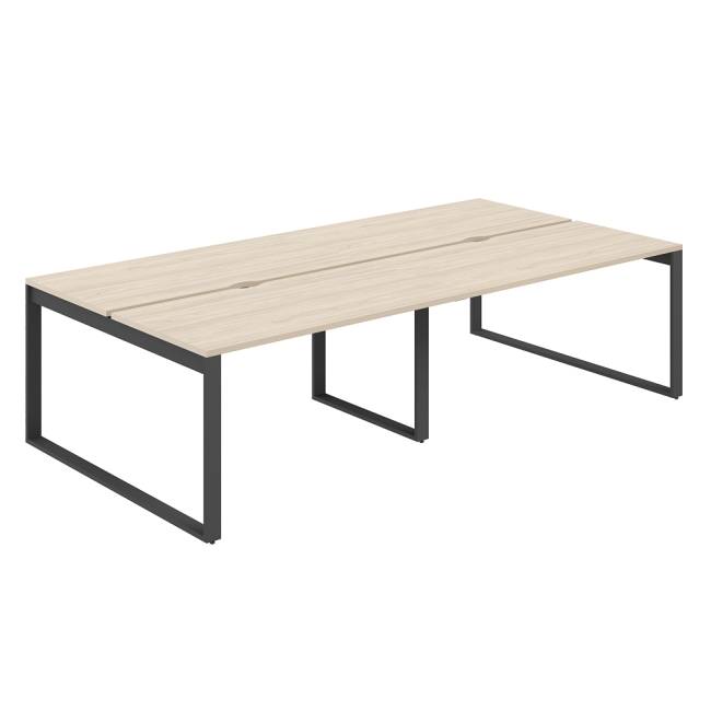 AG.145.AR.V.72.AN  / Рабочая станция 2800х1438х750  / профиль О-образный: 70х20 антрацит; столешница с вырезом: акация равелло