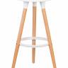 Табурет барный DOBRIN ROYCE, ножки светлый бук, цвет белый (W-02)