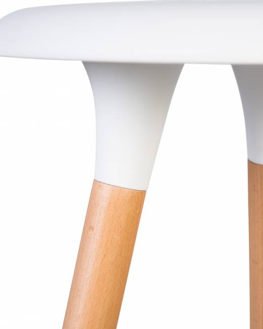 Табурет барный DOBRIN ROYCE, ножки светлый бук, цвет белый (W-02)