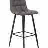 Стул барный DOBRIN NICOLE, черные матовые ножки, серая антрацитовая винтажная экокожа (RU-08)