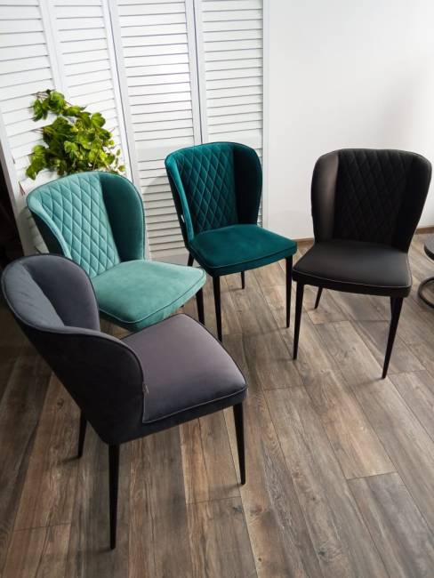 Стул НЕКСТ Barkhat 88 Бирюзовый, велюр без "пальчиковый"/ черный каркас М-City