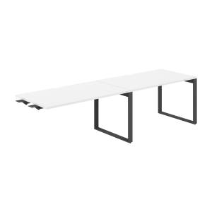 AG.198.WH.V.72.AN / Рабочая станция комбо s-b-s 2800х800х750 / профиль О-образный: 70х20 антрацит; столешница с вырезом; столешница: белый