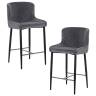 Набор 2 шт Стул полубарный DOBRIN CHRISTIAN'65, черные ножки, темно-серый велюр (V108-91)