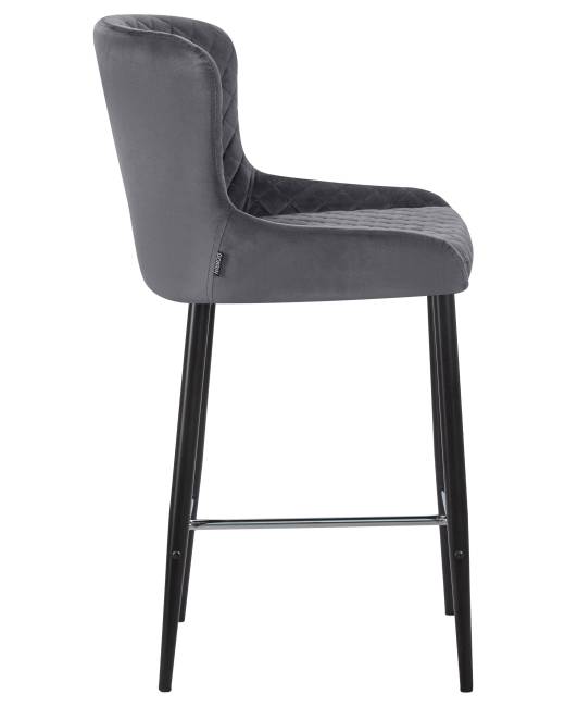 Набор 2 шт Стул полубарный DOBRIN CHRISTIAN'65, черные ножки, темно-серый велюр (V108-91)