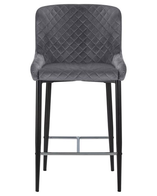 Набор 2 шт Стул полубарный DOBRIN CHRISTIAN'65, черные ножки, темно-серый велюр (V108-91)