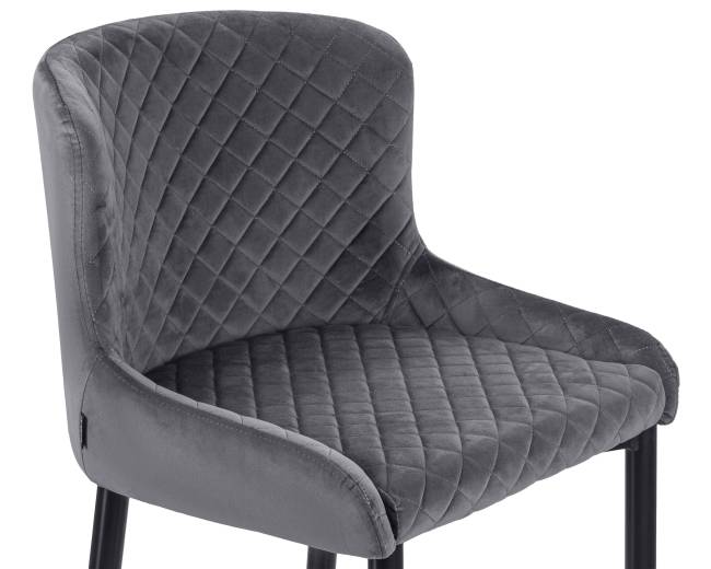 Набор 2 шт Стул полубарный DOBRIN CHRISTIAN'65, черные ножки, темно-серый велюр (V108-91)