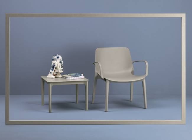 Кресло пластиковое Ginevra Lounge тортора 680х620х780 мм