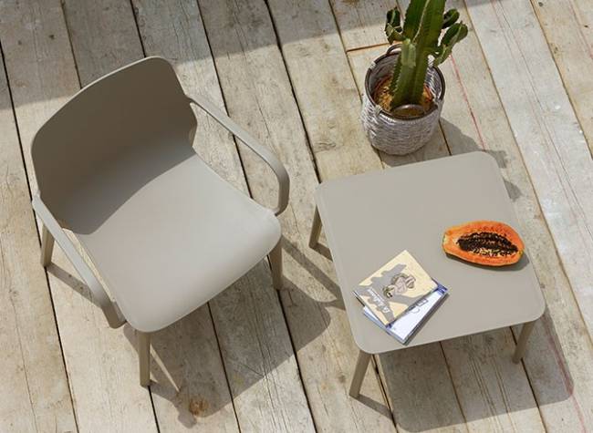 Кресло пластиковое Ginevra Lounge тортора 680х620х780 мм