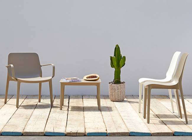 Кресло пластиковое Ginevra Lounge тортора 680х620х780 мм