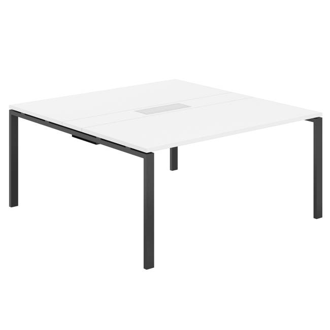 SG.283.WH.63.AN.WH / Стол переговорный комбинированный 1600х1638х750 МК60х30 / профиль: 60х30 антрацит; столешница: белый, вставка белая