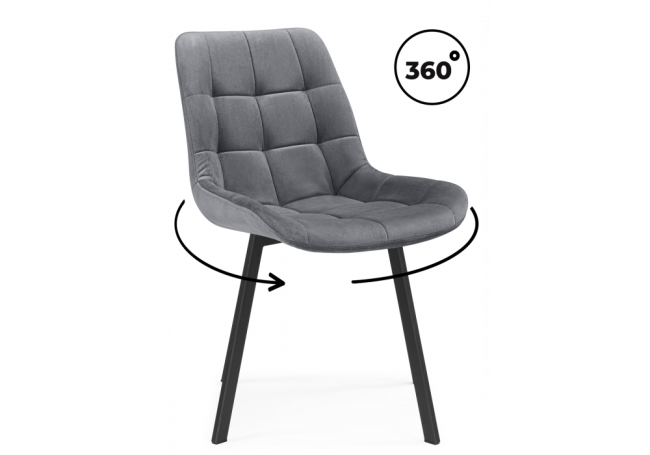 Стронг вращающийся темно-серый велютто 32 / черный каркас