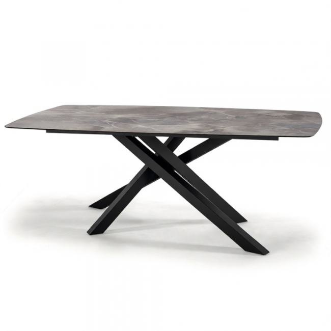 Стол ламинированный обеденный Milo черный, серый 2050х1050х750 мм