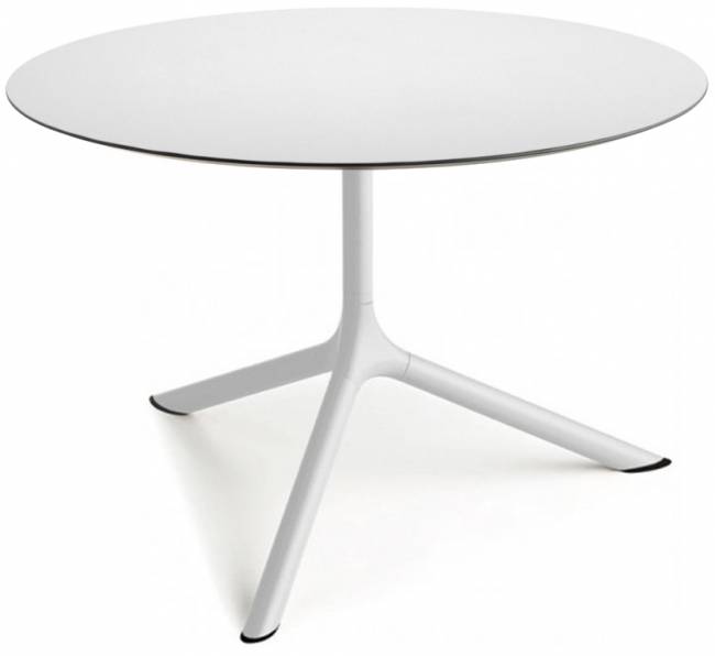 Столик ламинированный кофейный Tripe Maxi белый, белый Ø800х510 мм Столик ламинированный кофейный Tripe Maxi белый, белый Ø800х510 мм