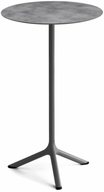 Стол ламинированный барный складной Tripe Folding антрацит, цементный Ø600х1100 мм