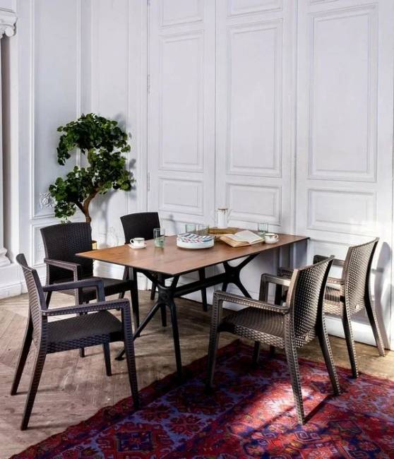 Обеденный комплект MODUS темно-коричневый на 6 персон