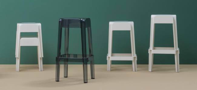 Табурет пластиковый барный Rubik песочный 400х400х750 мм Табурет пластиковый барный Rubik песочный 400х400х750 мм