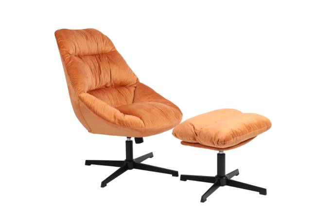 Кресло Оррелл терракотовый с оттоманкой