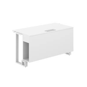 SP.0106.WH.WH.WH / Модуль прямой 1400х700х750 / столешница:белый, подстолье:белый, металлокаркас:белый, лючок:серый