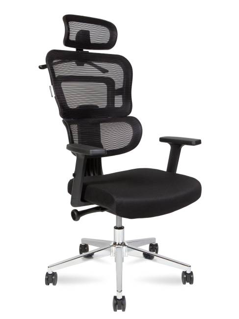 Кресло офисное / Ergo / черный пластик / черная сетка / черная ткань Кресло офисное / Ergo / черный пластик / черная сетка / черная ткань