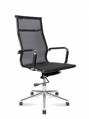 Кресло офисное / Хельмут только Москва / УЦЕНКА  (black) сталь + хром / черная сетка