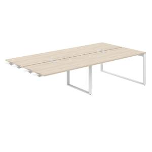 AG.161.AR.L.72.WH  / Рабочая станция комбо 2400х1238х750  / профиль О-образный: 70х20 белый; лючок: серебро; столешница: акация равелло