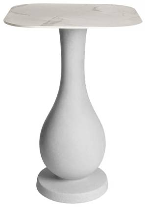 Стол барный из HPL пластика Ottocento Up Special гранитный, белый мрамор Калакатта 800х800х1110 мм