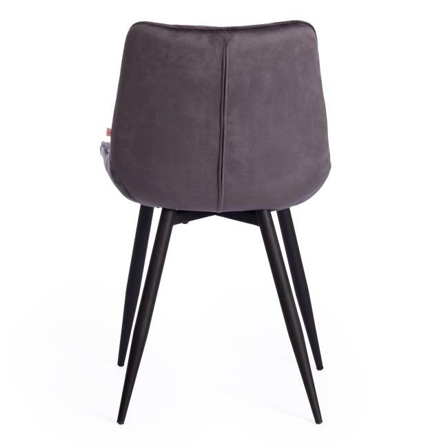 Стул ABRUZZO ( mod. 8060 ) металл/велюр, 54 х 62 х 83 см, серый (HLR-21) / черный (Комплект из 4 шт.) серый металл/велюр