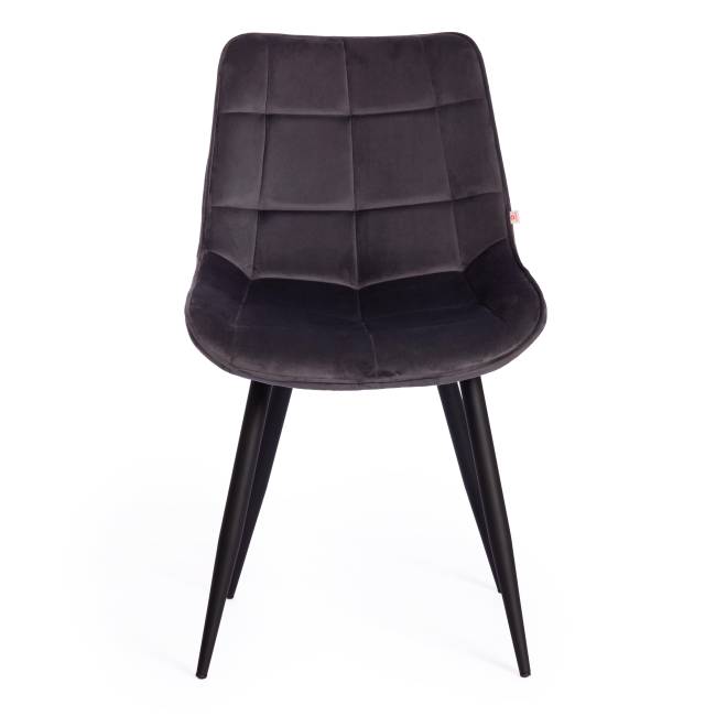 Стул ABRUZZO ( mod. 8060 ) металл/велюр, 54 х 62 х 83 см, серый (HLR-21) / черный (Комплект из 4 шт.) серый металл/велюр