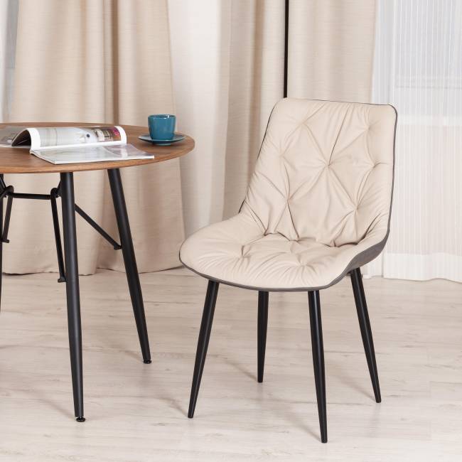 Стул ALTUS (мод. 2334 ) / 1 шт. в упаковке ткань/экокожа/металл, 53x61x88 см, бежевый/темно-серый/черные ножки бежевый/темно-серый/черные ножки ткань/экокожа/металл Стул ALTUS (мод. 2334 ) / 1 шт. в упаковке ткань/экокожа/металл, 53x61x88 см, бежевый/темно-серый/черные ножки бежевый/темно-серый/черные ножки ткань/экокожа/металл