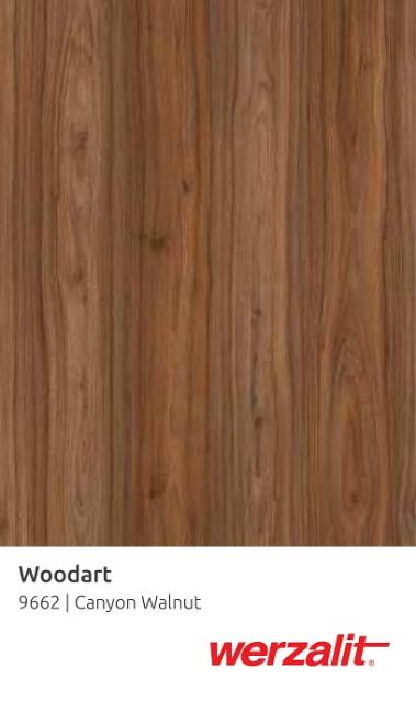 Столешница прямоугольная Werzalit Woodart каньонский орех 700х1200х20.5 мм