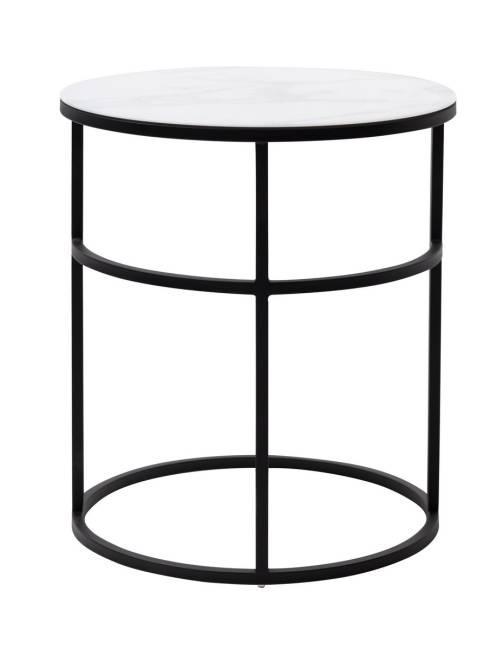 Журнальный столик Френсис Белый мрамор, стекло/ черный M-city