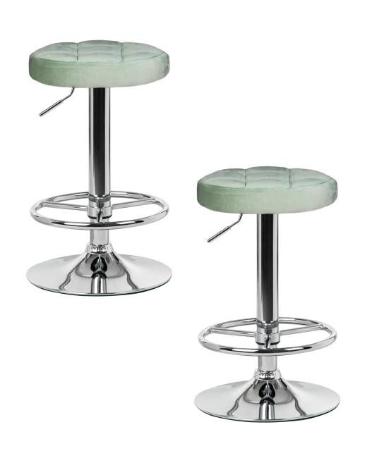 Набор 2 шт Табурет барный DOBRIN BRUNO, пудрово-мятный велюр (MJ9-87)