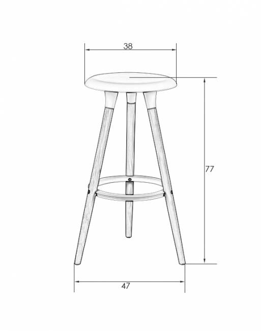 Табурет барный DOBRIN ROYCE BLACK, чёрный (B-03)