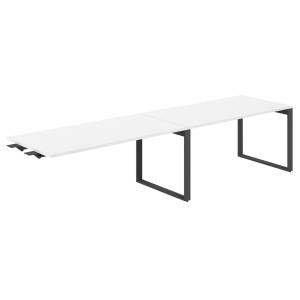 AG.199.WH.V.72.AN / Рабочая станция комбо s-b-s 3200х800х750 / профиль О-образный: 70х20 антрацит; столешница с вырезом; столешница: белый