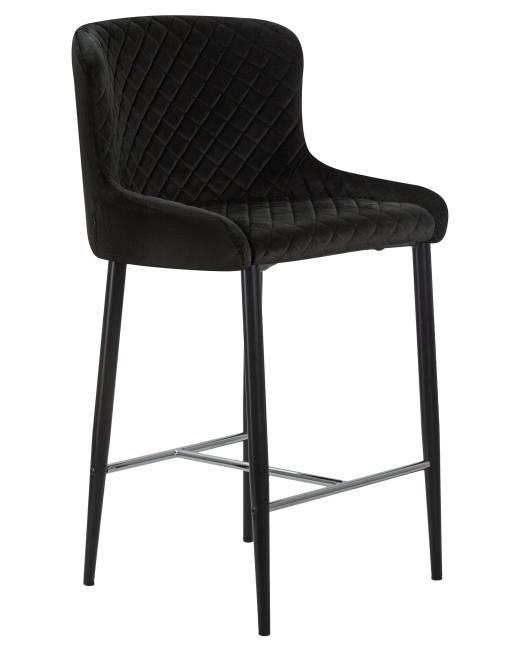 Набор 2 шт Стул полубарный DOBRIN CHRISTIAN'65, черные ножки, черный велюр (V108-77)