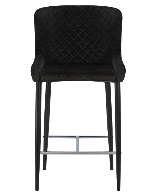 Набор 2 шт Стул полубарный DOBRIN CHRISTIAN'65, черные ножки, черный велюр (V108-77)