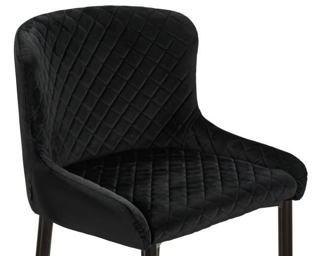 Набор 2 шт Стул полубарный DOBRIN CHRISTIAN'65, черные ножки, черный велюр (V108-77)