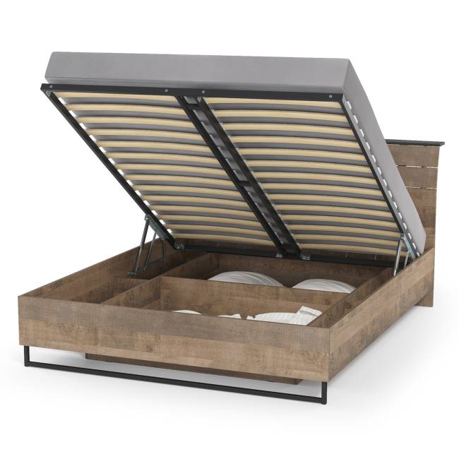 Кровать Трувор 1600 с подъёмным ортопедическим основанием цвет дуб гранж песочный/интра