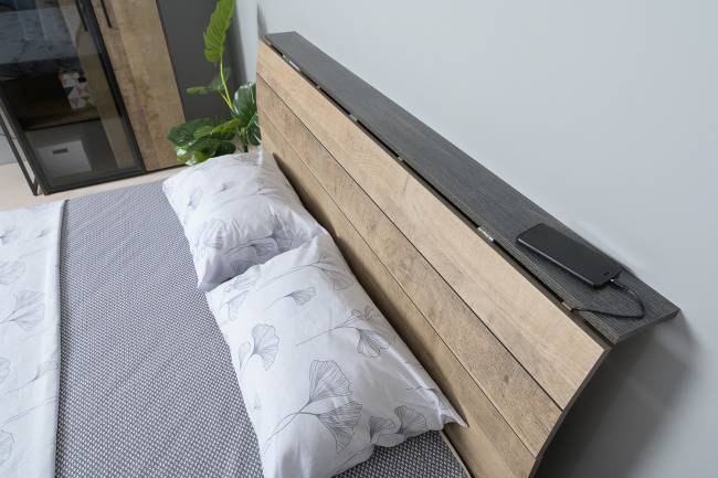 Кровать Трувор 1600 с подъёмным ортопедическим основанием цвет дуб гранж песочный/интра