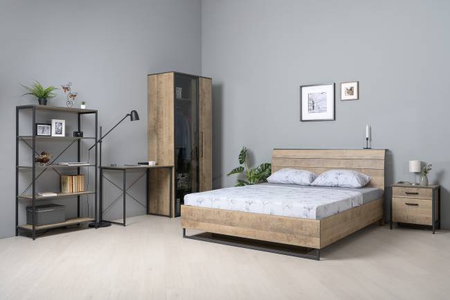 Кровать Трувор 1600 с подъёмным ортопедическим основанием цвет дуб гранж песочный/интра