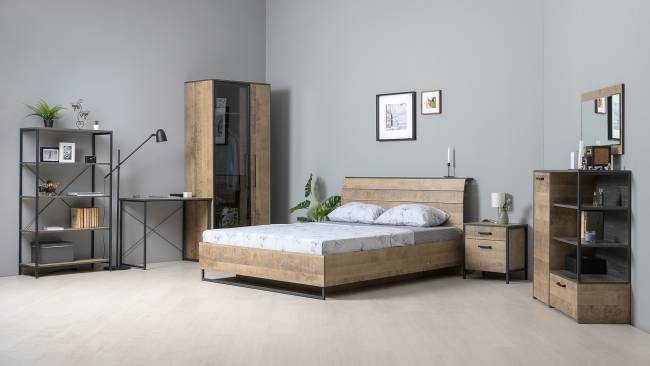 Кровать Трувор 1600 с подъёмным ортопедическим основанием цвет дуб гранж песочный/интра